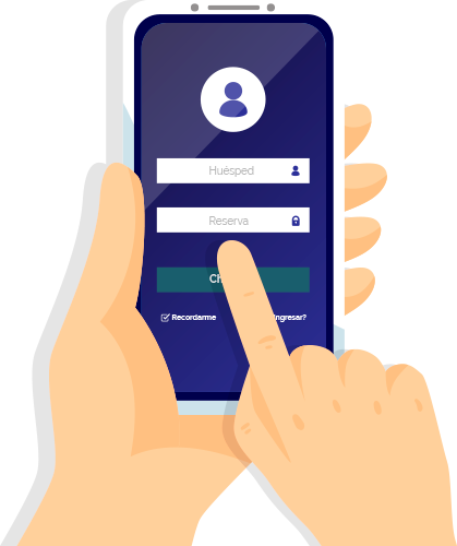 Celular con pantalla de check in